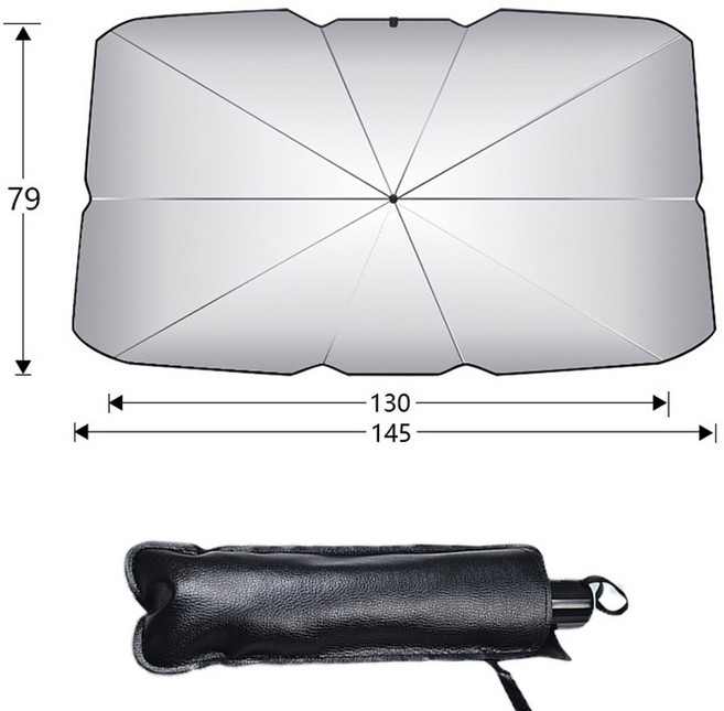자동차 차양 우산 보호대 파라솔 여름 태양 인테리어 앞 유리 보호 액세서리, Large