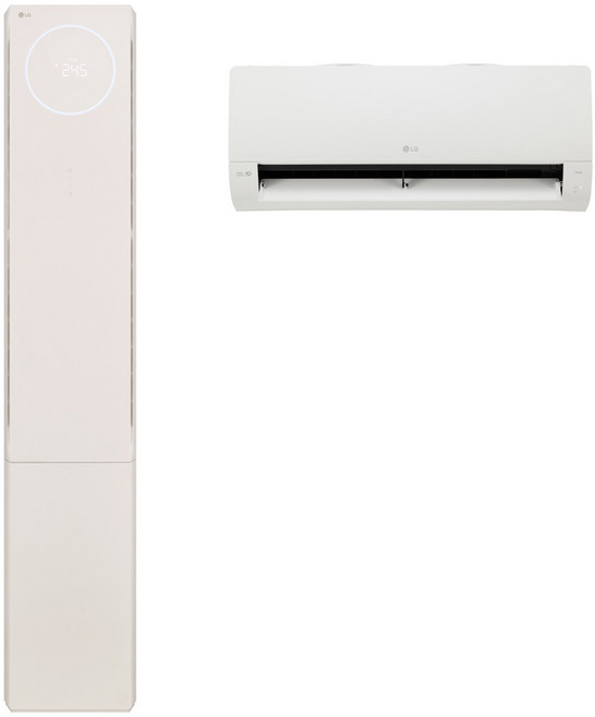 18+6평형 2등급/ FQ18FV3BA2/ LG 휘센 오브제컬렉션 뷰 에어컨 2in1/ 3시리즈 멀티형 에어컨 카밍베이지/ 2025년형/, 일반배관형, FQ18FV3BA2 카밍베이지