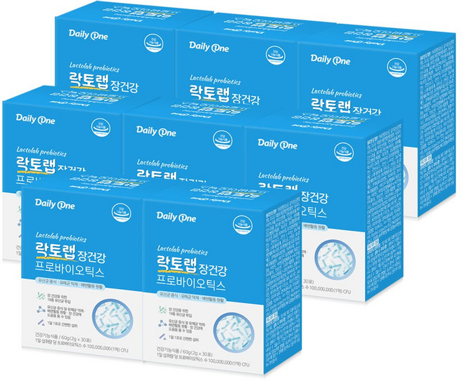 데일리원 락토랩 장건강 프로바이오틱스 60g, 8박스