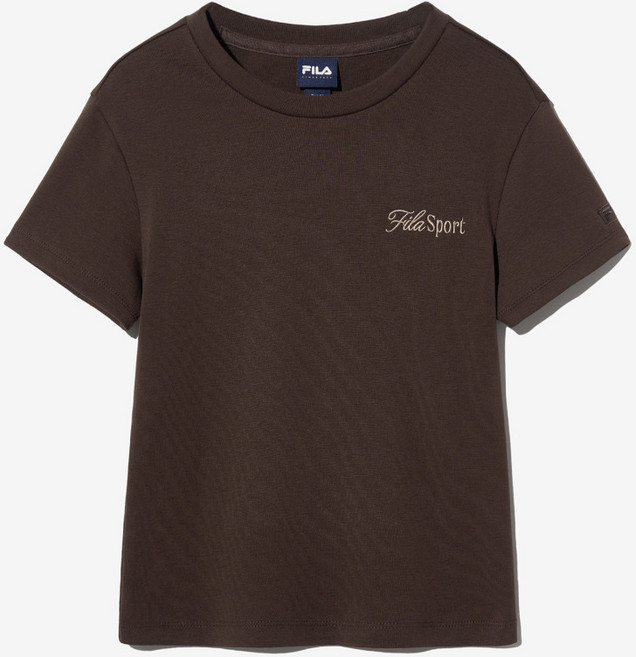 휠라 휠라 공식 스몰로고 그래픽 반팔티 (FS2RSH2154F_BRN)