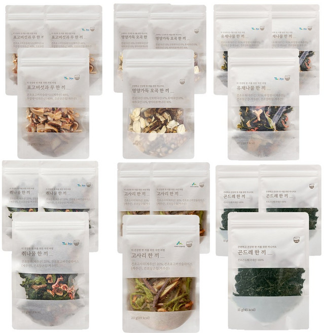 밥솥에 부어만주세요. 건강솥밥 비빔밥용 나물 6종 (곤드레 유채나물 취나물 표고버섯무 영양오곡 고사리나물), 3세트, 162g