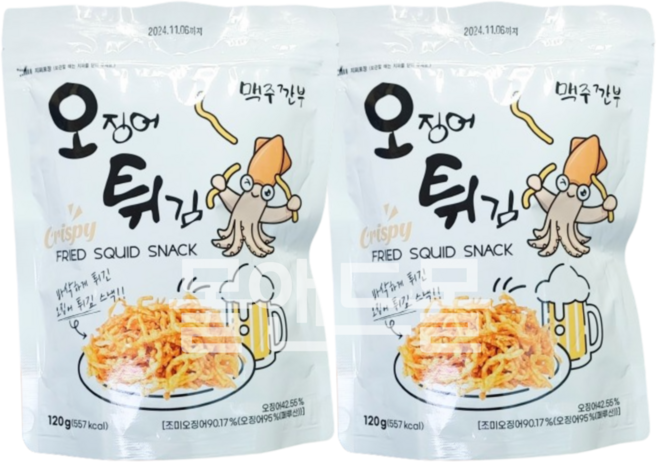 테라 맥주깐부 1탄 오징어튀김 스낵 120g, 2개