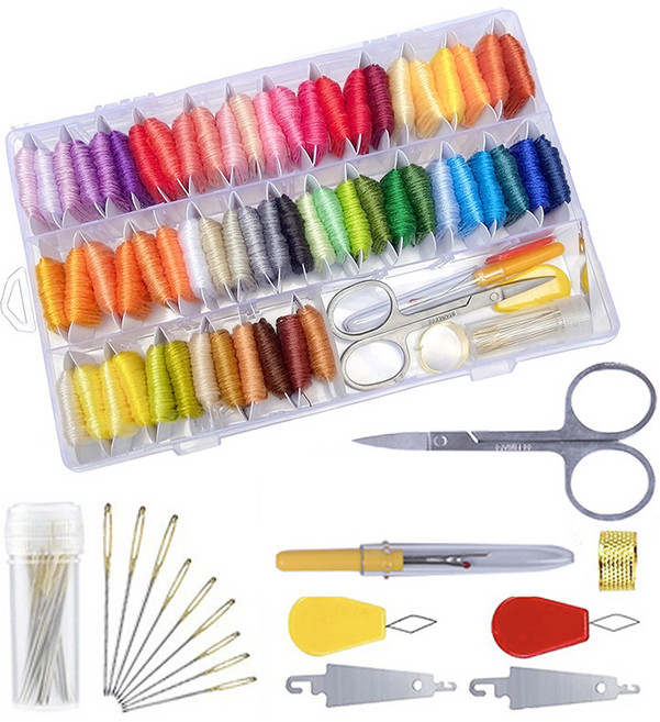 [루앤블리] 프랑스 자수실 십자수실 60색 기초도구 세트, 1개