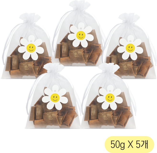 향긋한 최상품 계피칩 주머니 세트, 5개, 50g