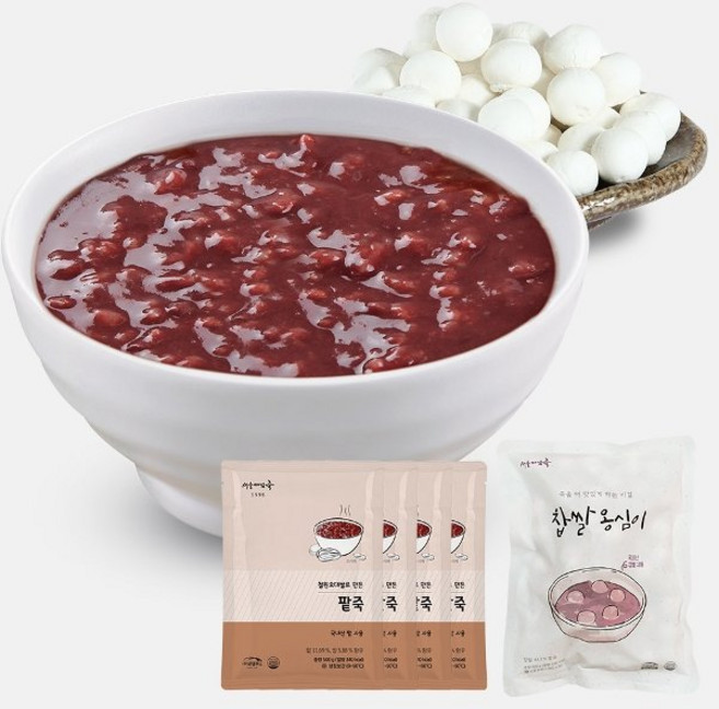 [SP905] 서울마님 팥죽 500g X 4팩 옹심이 500g, 4개