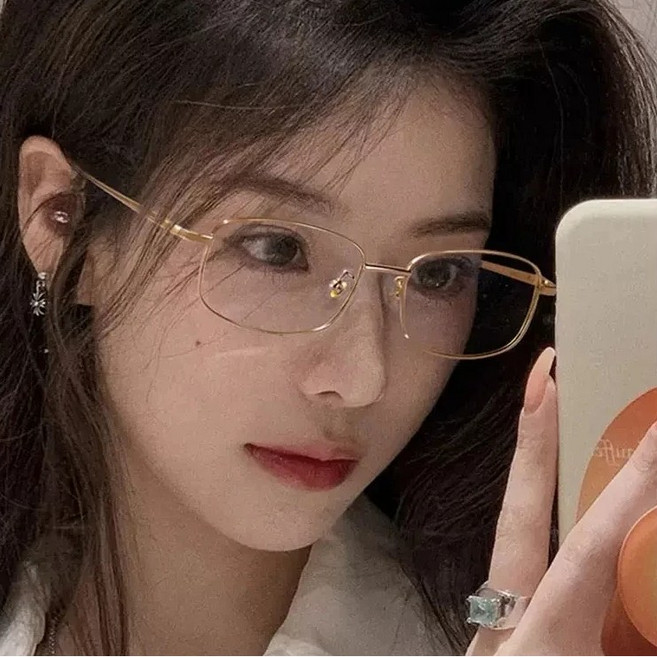 슈비코 긱시크안경 블루라이트 차단 안경 가벼운 사각 뿔테 남자 여자 패션 안경테