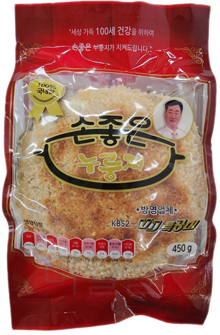 누룽지 450gX3개 손좋은 국산쌀누룽지, 3개, 450g