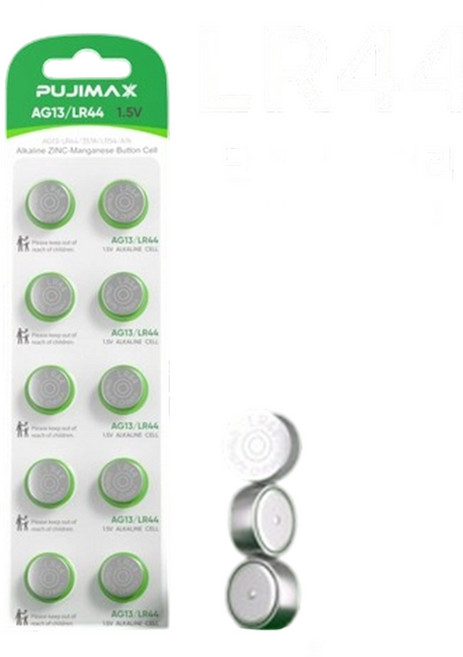 PUJIMAX LR44 A76 AG13 1.5V 알카라인 코인건전지, 1개