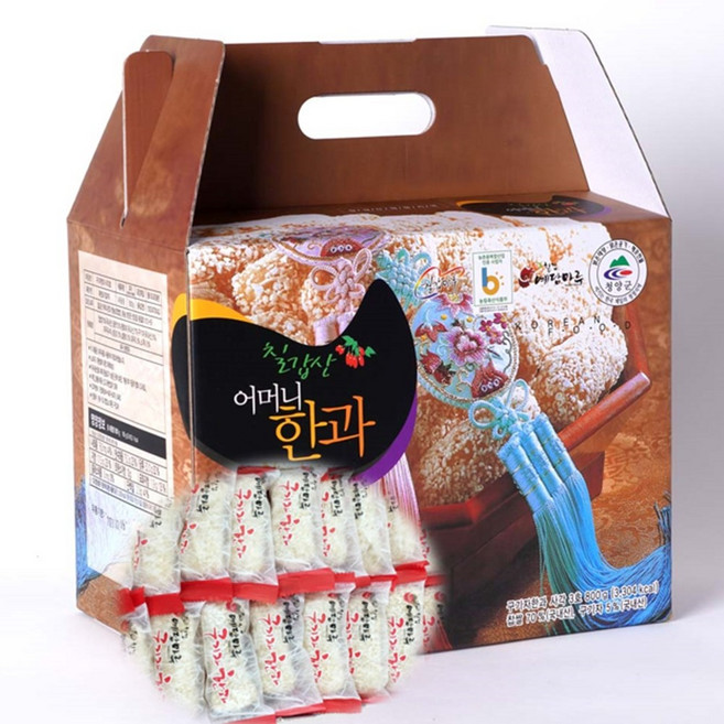 칠갑산 어머니 한과 찹쌀 유과 명절 직원 선물 과자 구기자한과 사각3호, 1개, 단품