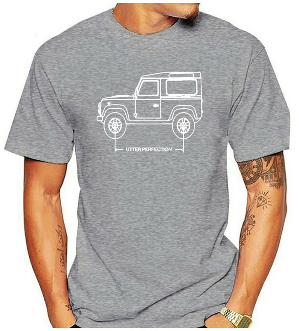 New 2021 Summer Style Land Car Rover Defender 90 Utter Perfection Car Blueprint T-Shirt Gift Idea T