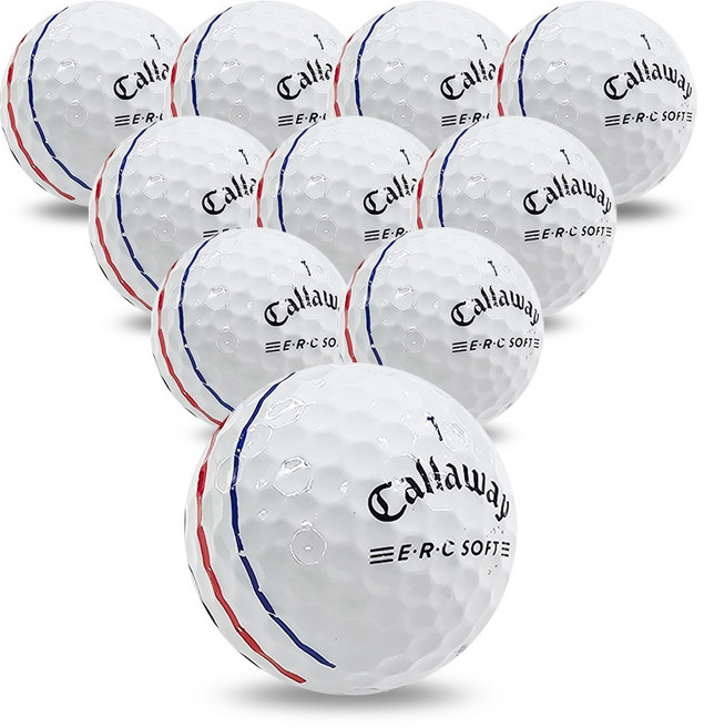 나이스골프 캘러웨이 화이트 삼선 트리플트랙 A-등급 로스트볼, 10개입, 1개