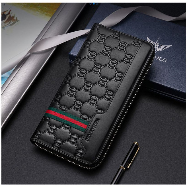 [쀼샵] 윌리엄폴로 기하학 엠보 소가죽 장지갑