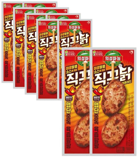 롯데웰푸드 의성마늘 직꾸닭 매콤레드 10개 100g, 2개