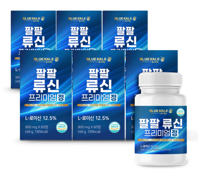 블루케일 류신 단백질 아미노산 루신 프리미엄 정 6000mg 고함량 뉴신, 60정, 6개