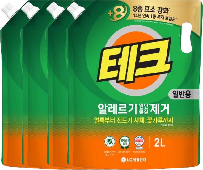 테크 알레르기 원인 제거 세탁세제 일반 리필 2L 6개