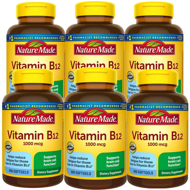 네이처메이드 비타민 B12 1000mg 400정 ( Nature made Vitamin B12 1000mcg 400 softgels), 6개