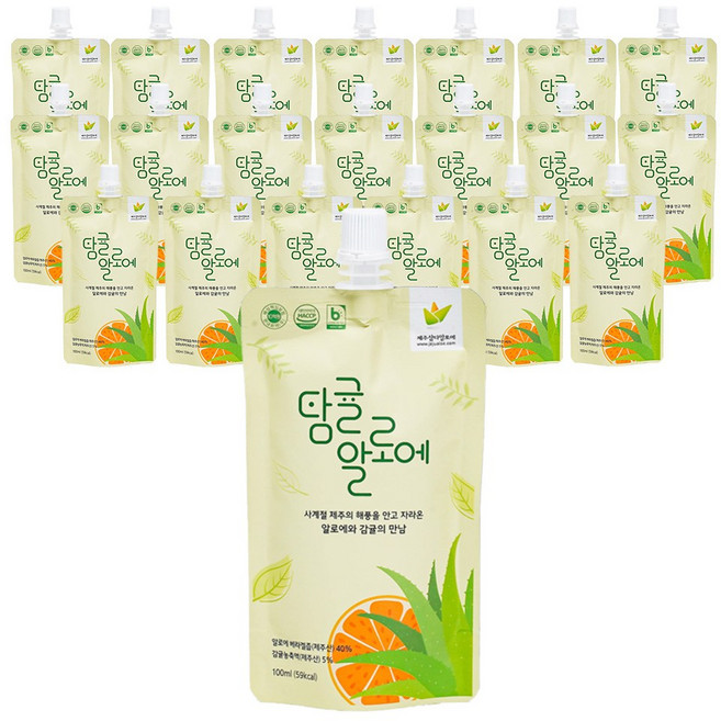 제주삼다알로에 탐귤 알로에 100ml X 20팩, 20개