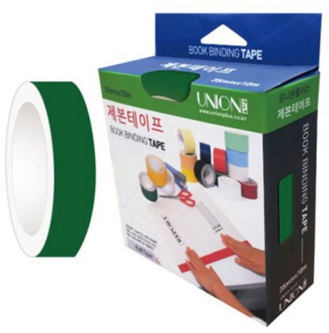 제본테이프 35mmX10m 녹색 6개입, 단품, 단품