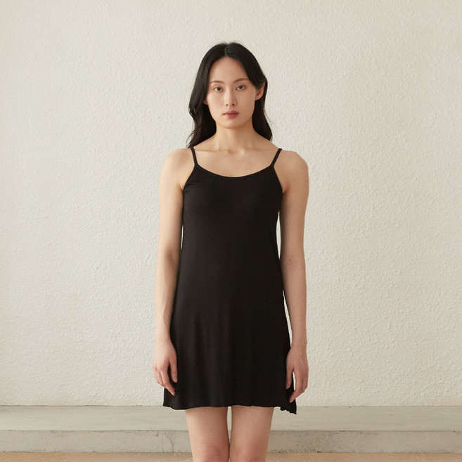 마른파이브 여성용 통기성 모달 브라캡 롱나시 슬립원피스