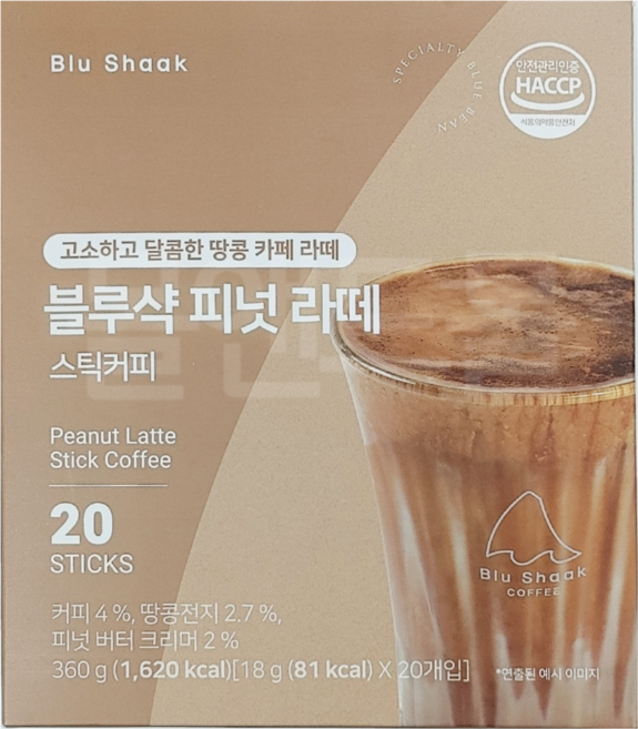 블루샥 피넛 라떼, 1개, 20개입, 18g