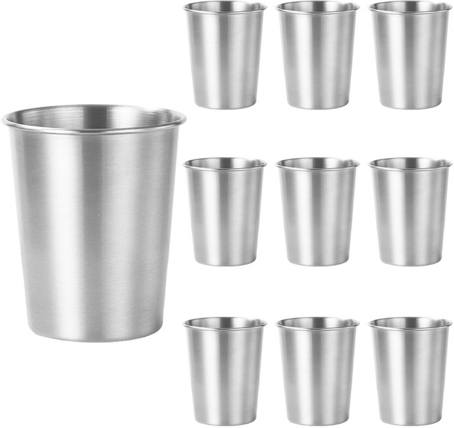 사구마트 스텐304 맥주컵 스텐컵 350ml, 10개, 실버