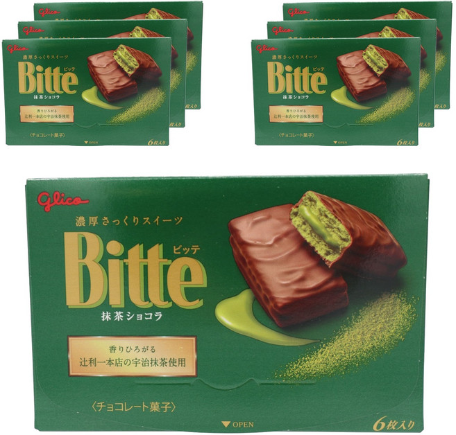 glico 格力高 Bitte 抹茶巧克力 6入, 7個, 96g