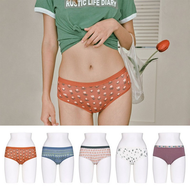 라페어 LAFFAIR 지붕 위의 와인 인견 나염 팬티 5종 LLMEA311-MT 455344