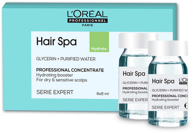 로레알 헤어앰플 헤어스파 하이드레이팅 부스터 8ml x 6개입 고농축 컨센트레이트, 1개, 48ml