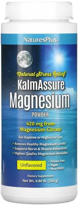 NaturesPlus KalmAssure 마그네슘 분말 무맛 400mg 360g(0.80lb), NaturesPlusKalmAssure마그네슘분말무맛4, 360g, 1개 - 쿠팡