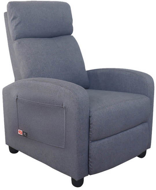 【JUSTBUY】哥本哈根可調式單人沙發床 貓抓皮懶人沙發 休閒美容躺椅, 灰色, 1個