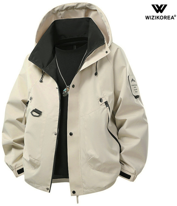 남성 고프코어 후드 바람막이 점퍼 방수 자켓 봄 가을 등산 아웃도어 빅사이즈 WI247J