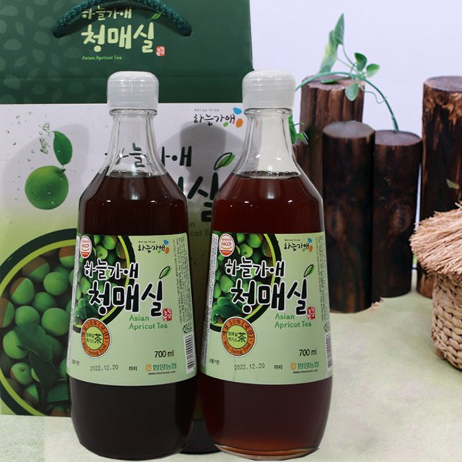 [함양농협] 하늘가애 청매실 원액 700ml x 2병 (선물세트), 2개