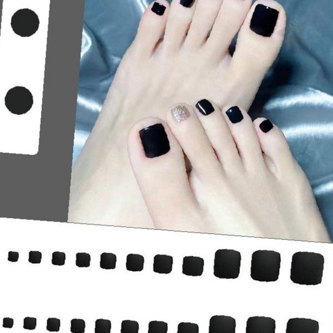 발톱 전용 젤패치 페디큐어 셀프케어 홈네일 스티커 풋케어 디자인 도구 블랙, 1개, J 0069