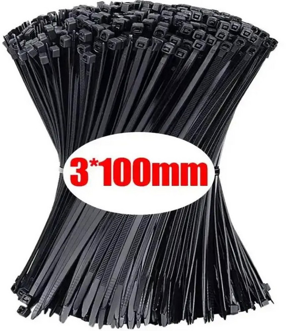 1000 100PCS 플라스틱 나일론 와이어 지퍼 코드 자동 스트랩 고정 두껍게 만듭니다 케이블 루프, 1000pcs, 3x100mm