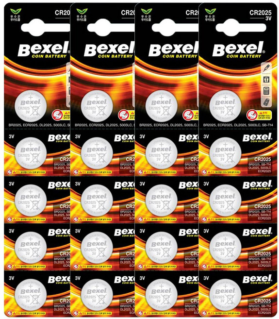 벡셀 CR2025 버튼셀 리튬 무수은건전지 코인, 5개입, 4개