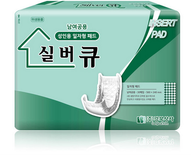 실버큐 일자형 패드 속기저귀 (30매) 국내생산 성인용기저귀, 1개, 30매입