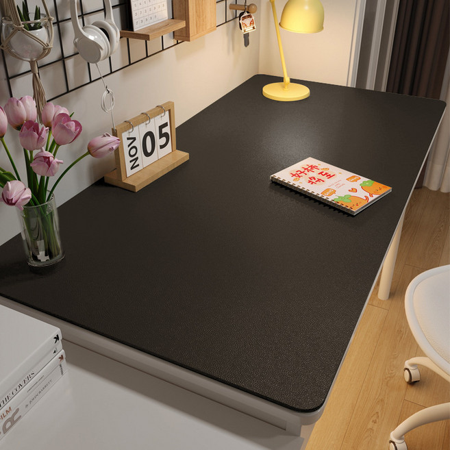 KDNC 깨끗한 미끄럼 방지 단색 책상 매트, 1개, 블랙(120*60cm)
