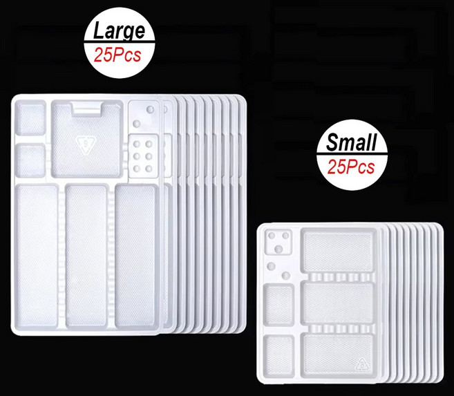 PVC 플라스틱 메이크업 거울 핀셋 보관 플레이트 소모품 일회용 기구 정리함 트레이 50, 01 50Pcs Mixed