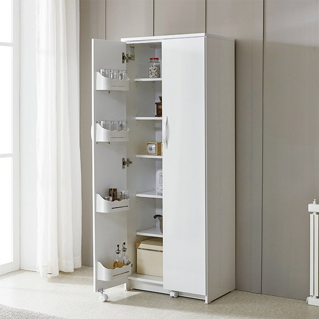 냉장고형 1600 주방 수납장, 화이트, 화이트