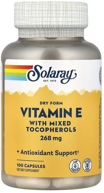 솔라레이 건조 형태 비타민E 268mg 캡슐 100정, 100 개, 1개 - 쿠팡