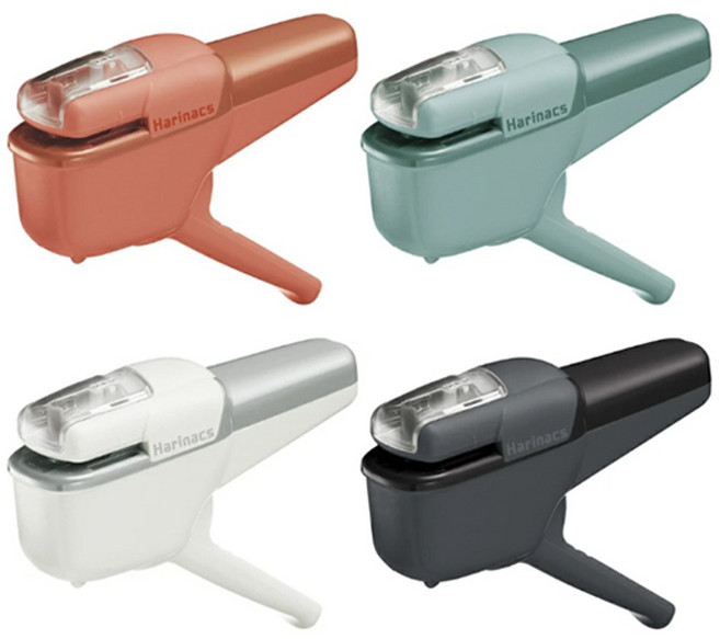 일본 신형 고쿠요하리낙스 심없는스테이플러 10매용 종이스테이플러 스탬플러, 페일화이트, 페일화이트, 1개