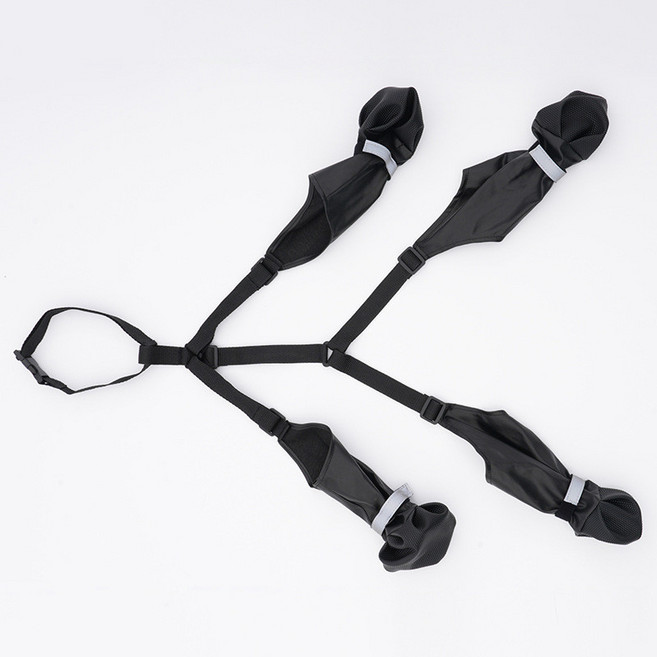 狗狗鞋子防掉防髒防水雨靴寵物外出遛狗神器, 黑色織帶款,L, 1個