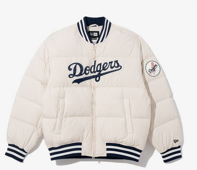 NEW ERA MLB LA 다저스 봄버 다운 재킷 h+ 아이보리 14742050 395716
