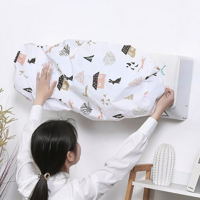 간편 벽걸이 에어컨커버 덮개 커버 스판 심플, 4-에어컨커버-나무