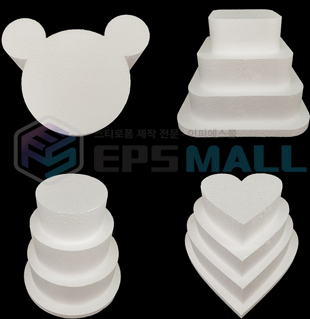 epsmall 하트 케이크 만들기 재료 스티로폼모형 20x7cm