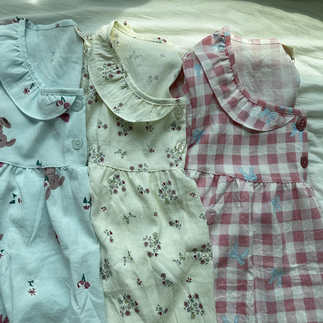 (1+1 2P 한세트)아모르디어 여성 여름 반팔 원피스 잠옷 시원하고 들러붙지 않는 넉넉한 사이즈 파자마