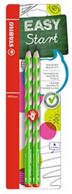 스타빌로 이지그래프연필 HB 2본, 그린(오른손)