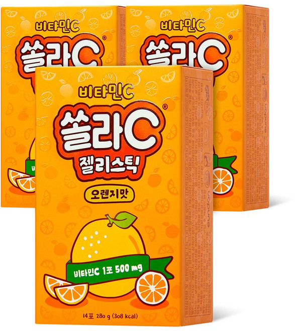 고려은단 쏠라C 젤리스틱, 280g, 3개