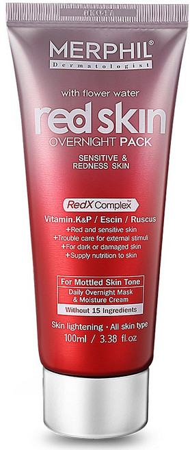 메르필 홍조 잡티 붉은기 개선 영양 듬뿍 레드스킨 오버나이트 크림팩, 100ml, 1개