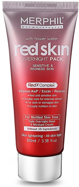 메르필 홍조 잡티 붉은기 개선 영양 듬뿍 레드스킨 오버나이트 크림팩, 100ml, 1개 - 쿠팡